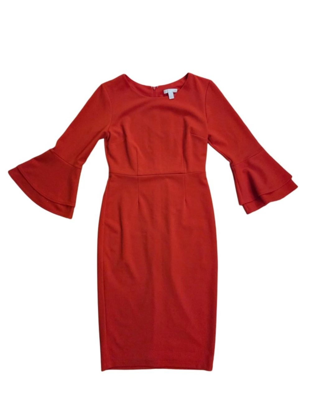New York and Company Stretch Red Bell-Sleeve Sheath Dress - Women